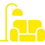 couch with lamp graphic